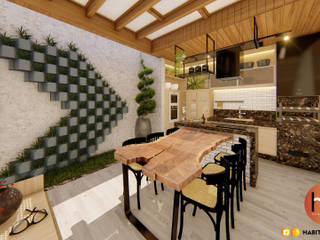 Área Gourmet 02, Habitus Arquitetura Habitus Arquitetura Varandas, alpendres e terraços modernos Madeira maciça Efeito de madeira