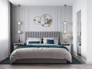 Квартира в стиле современная классика, Perfect Line Perfect Line クラシカルスタイルの 寝室