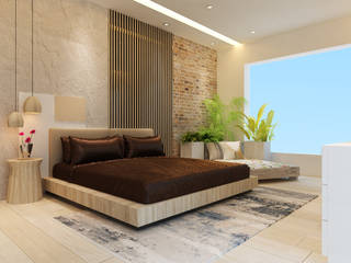 PUNJABI BAGH WEST , HC Designs HC Designs Kleines Schlafzimmer Marmor Beige