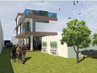 Diseño de propuesta habitacional "Casa AU-01", en Caputitlan, Estado de México , AU+6 Arquitectos AU+6 Arquitectos Casas multifamiliares