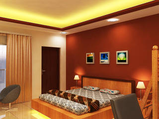 Piyush Pande Residence, Gurooji Designs Gurooji Designs Phòng ngủ phong cách tối giản