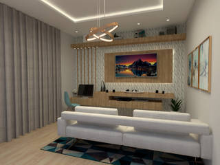 Sala de TV, VG Arquitetura e Interiores VG Arquitetura e Interiores Salas de estar modernas Madeira Efeito de madeira