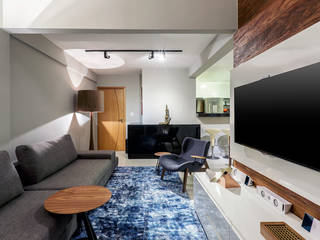 Apartamento do Jovem Solteiro., ALESSANDRA LARA - Arquitetura e Design ALESSANDRA LARA - Arquitetura e Design Living room Concrete