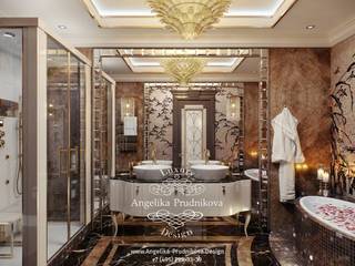 Дизайн-проект интерьера ванной комнаты в стиле ар-деко на Большой Пироговской, Дизайн-студия элитных интерьеров Анжелики Прудниковой Дизайн-студия элитных интерьеров Анжелики Прудниковой Casas de banho clássicas