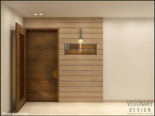 2BHK RESIDENCE, VISIONARY DESIGN VISIONARY DESIGN Modern corridor, hallway & stairs