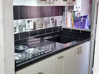 Cocina pequeña Blanco y negro San Gabriel, Cocinas y Closets Design Studio Cocinas y Closets Design Studio Cocinas modernas Tablero DM