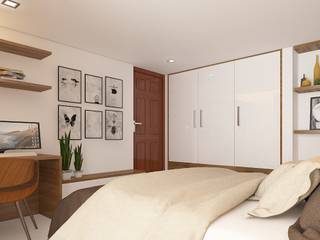 INTERIOR DESIGN, FOLIAGE FOLIAGE Small bedroom پلائیووڈ