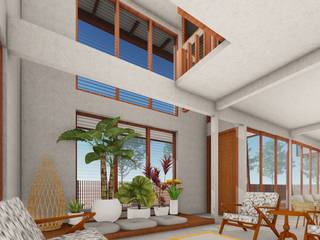 Double Storey Bungalow, Vision Design - Sarawak Vision Design - Sarawak Living room Concrete