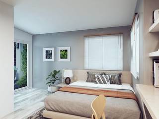 Minimal bedroom, walkinterior design walkinterior design Vườn nội thất Ván