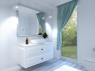 Wizualizacja łazienki w nowoczesnym stylu, Senkoart Design Senkoart Design Moderne Badezimmer Weiß