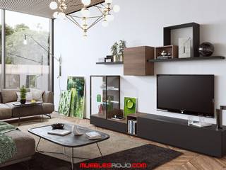 Salones modernos., Muebles Rojo Muebles Rojo Salas de estilo minimalista