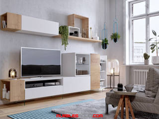 Salones modernos., Muebles Rojo Muebles Rojo Salas de estilo minimalista