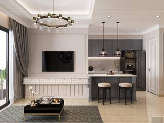 Biến tấu thiết kế nội thất căn hộ Golden Masion đẹp mê ly, Thiết kế nội thất ICONINTERIOR Thiết kế nội thất ICONINTERIOR Livings de estilo moderno