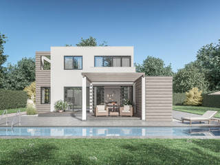 Pool Villa, 3dworks visual computing 3dworks visual computing Modern houses