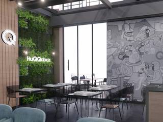 HUQQABAZ CAFE DESIGN PROJECT & APPLICATION, FIART ARCHITECTS & INTERIORS FIART ARCHITECTS & INTERIORS Interior garden Wood Wood effect