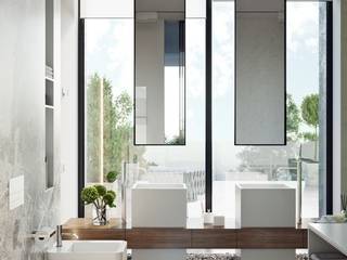 BANYO - WC TASARIMI VE UYGULAMASI | BATHROOM - WC DESIGN AND APPLICATION, FIART ARCHITECTS & INTERIORS FIART ARCHITECTS & INTERIORS Modern Bathroom Glass