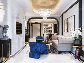 Sốc trước ý tưởng thiết kế cực sang trọng của căn hộ Sunwah Pearl, Thiết kế nội thất ICONINTERIOR Thiết kế nội thất ICONINTERIOR Modern living room
