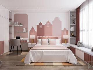 Bị thuyết phục bởi nét đẹp tinh tế trong thiết kế nội thất Palm Height, Thiết kế nội thất ICONINTERIOR Thiết kế nội thất ICONINTERIOR Modern style bedroom