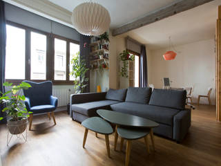 Reforma integral de vivienda. Bilbao. , Pezestudio Pezestudio Livings de estilo tropical