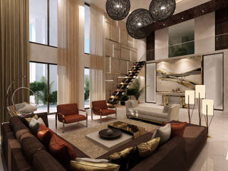 Penthouse in Surat, MV Designs MV Designs Moderne Wohnzimmer Metall