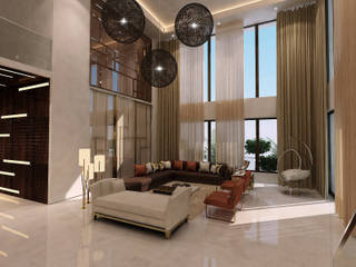 Penthouse in Surat, MV Designs MV Designs Moderne Wohnzimmer Marmor