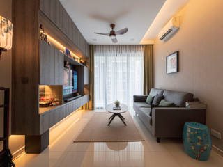 Modern Oriental & Luxury, Meter Square Pte Ltd Meter Square Pte Ltd Modern living room Marble