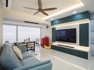 Modern comtemporary, Meter Square Pte Ltd Meter Square Pte Ltd Modern living room Marble