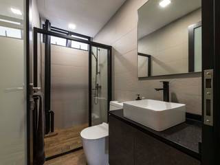 Retro Industrial, Meter Square Pte Ltd Meter Square Pte Ltd Industrial style bathroom Wood Wood effect