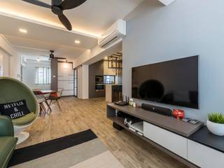 Neutrals Contemporary, Meter Square Pte Ltd Meter Square Pte Ltd Modern living room Wood Wood effect