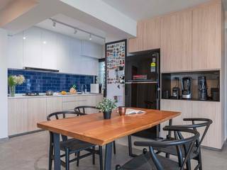 Blue Scandinavian, Meter Square Pte Ltd Meter Square Pte Ltd Cozinhas escandinavas Azulejo