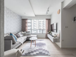 Nordic-Inspired, Meter Square Pte Ltd Meter Square Pte Ltd Modern living room Wood White