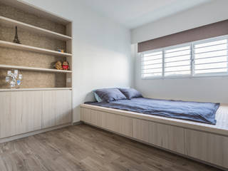 Modern Indochine, Meter Square Pte Ltd Meter Square Pte Ltd Modern style bedroom Wood White
