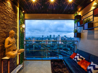 Modern Home in Mumbai, MV Designs MV Designs Balkon Fliesen