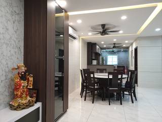 Rebuild intermediate single story terrace to double story., Dterri Interior Design Dterri Interior Design Asiatische Esszimmer