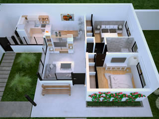 Viviendas Tapalqué, D4-Arquitectos D4-Arquitectos Einfamilienhaus Holz Weiß
