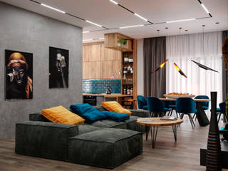 Дизайн проект частного дома в современном стиле, Lear design studio Lear design studio Living room