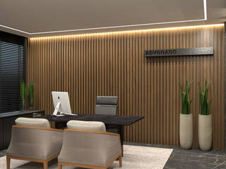 Escritório de Advocacia , Home Arquitetos Home Arquitetos Modern study/office Wood Wood effect