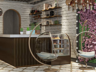 Cafe Tasarımı, Beyza Deniz Yaz Interiors Beyza Deniz Yaz Interiors Espaces commerciaux Cuivre / Bronze / Laiton