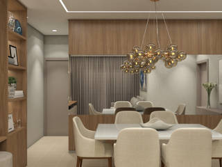 Apartamento A/J - Residencial Parque Pantanal 3, Home Arquitetos Home Arquitetos Modern dining room Wood Wood effect