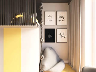 Pokój dla chłopca, Wkwadrat Architekt Wnętrz Toruń Wkwadrat Architekt Wnętrz Toruń Girls Bedroom MDF Yellow