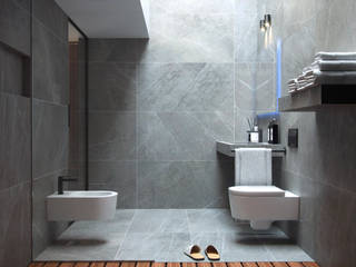 Luce Zenitale, marco tassiello architetto marco tassiello architetto Minimalist style bathroom Stone