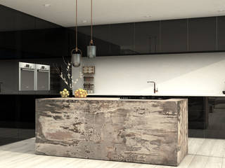 Renders de arquitectura, Immagine Renders Immagine Renders Built-in kitchens Copper/Bronze/Brass