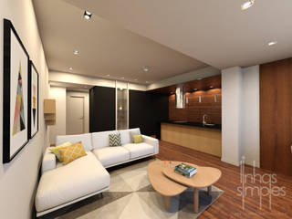 Cascais | Remodelação de T1, Linhas Simples Linhas Simples Modern Living Room