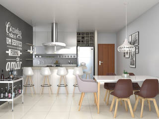 Cozinha Planejada, Michelle Madeu Arquitetura e Interiores Michelle Madeu Arquitetura e Interiores Kleine keuken