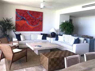 CARPINTERÍA Y DECORACIÓN DEPARTAMENTO CANCUN, GRUPO REYNAUD GRUPO REYNAUD غرفة المعيشة