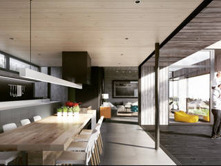 Casa Reko, Carlos Mardones Arquitectos Carlos Mardones Arquitectos Built-in kitchens Wood Wood effect