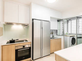 Project : Blk 502B Yishun Street 51 #05-4xx, E modern Interior Design E modern Interior Design Built-in kitchens