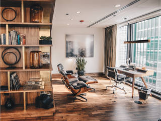 Arbeitszimmer, Lignalux Lignalux Ruang Studi/Kantor Modern Kayu Wood effect