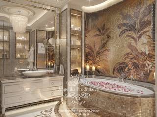 Дизайн-проект интерьера ванной комнаты в ЖК Горизонт, Дизайн-студия элитных интерьеров Анжелики Прудниковой Дизайн-студия элитных интерьеров Анжелики Прудниковой Bathroom
