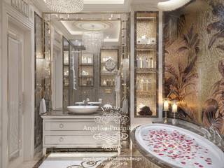 Дизайн-проект интерьера ванной комнаты в ЖК Горизонт, Дизайн-студия элитных интерьеров Анжелики Прудниковой Дизайн-студия элитных интерьеров Анжелики Прудниковой Casas de banho clássicas